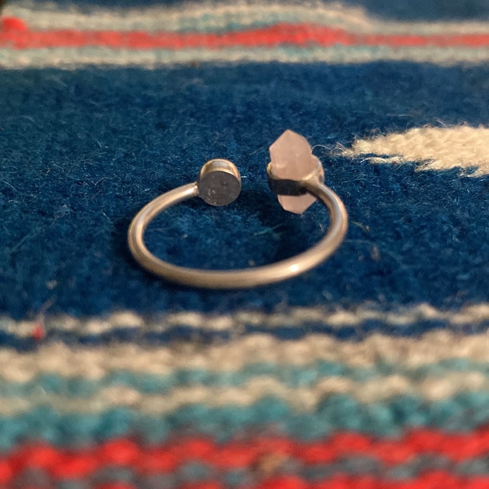 Unique Adjustable Silver And Gemstone Ring Rose Q… - image 4